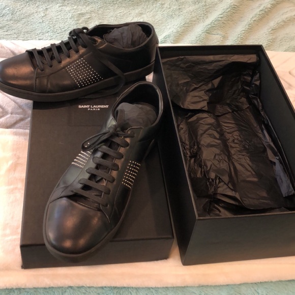 black mens saint laurent sneakers - Picture 1 of 6